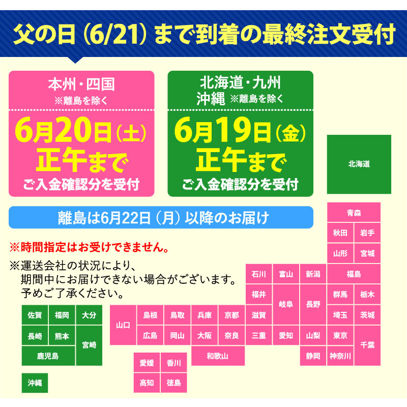 父の日締め切り