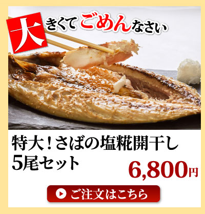 特大干物サバ5尾