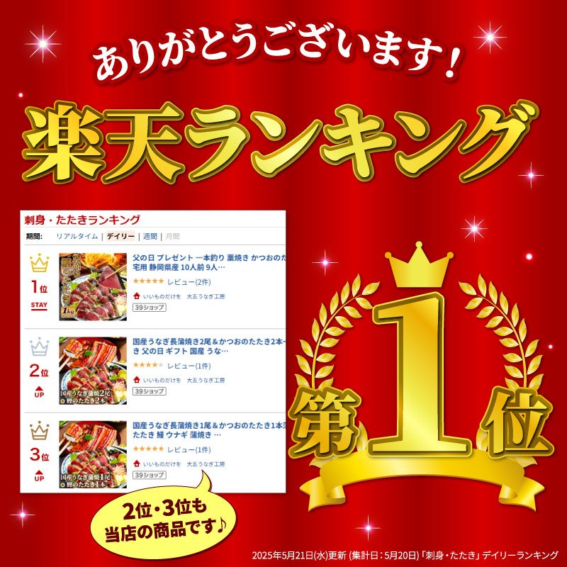 楽天ランキング1位獲得