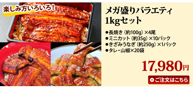 うなぎバラエティ1キロセット