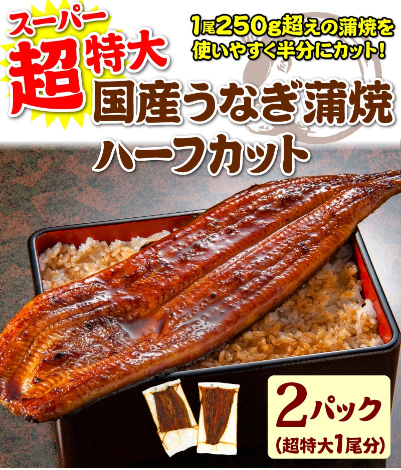 超特大うなぎカット蒲焼2パック