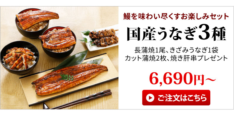 国産うなぎ3種セット