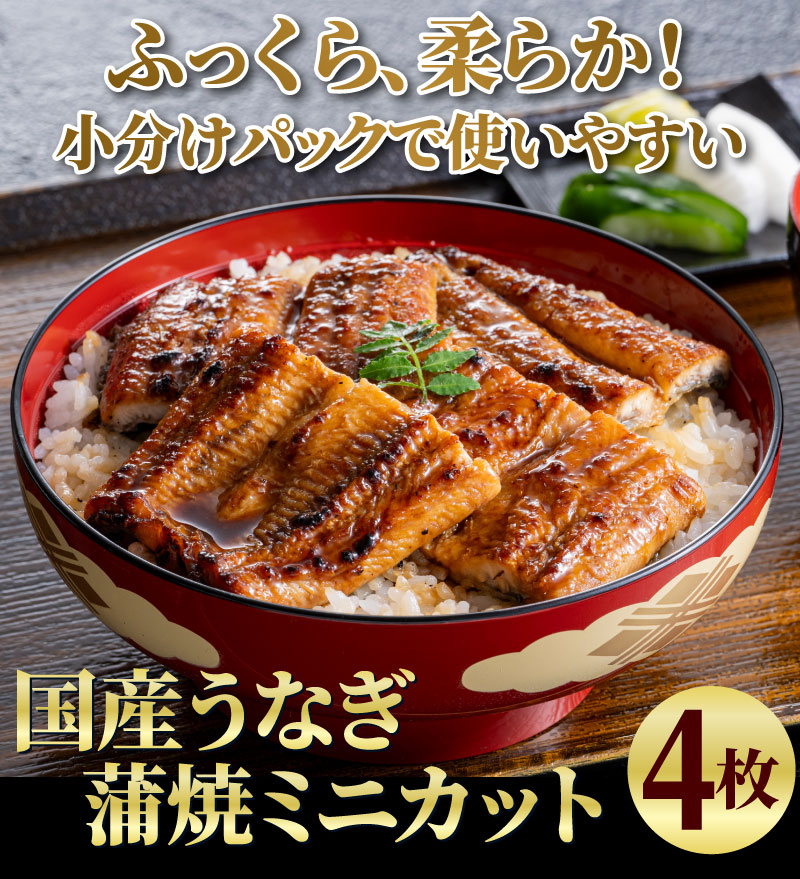 国産うなぎ蒲焼ミニカット4枚