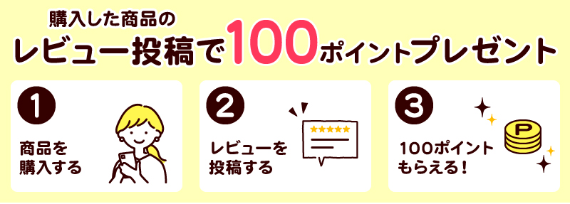 レビュー投稿で100ポイントプレゼント