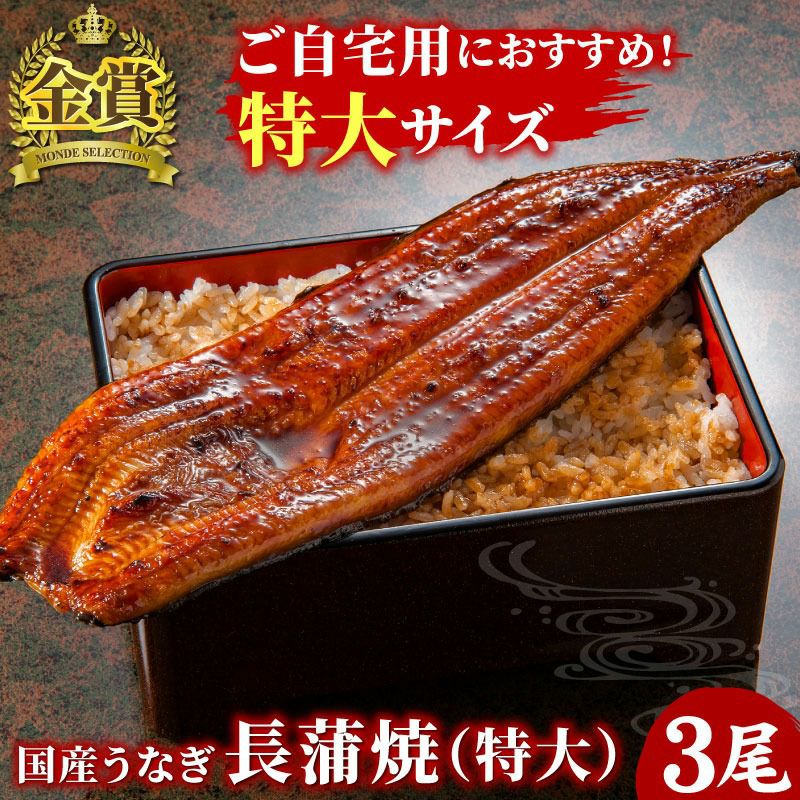 国産うなぎ蒲焼 長蒲焼(大)3尾 ｜ 国産うなぎのお取り寄せ 大五うなぎ