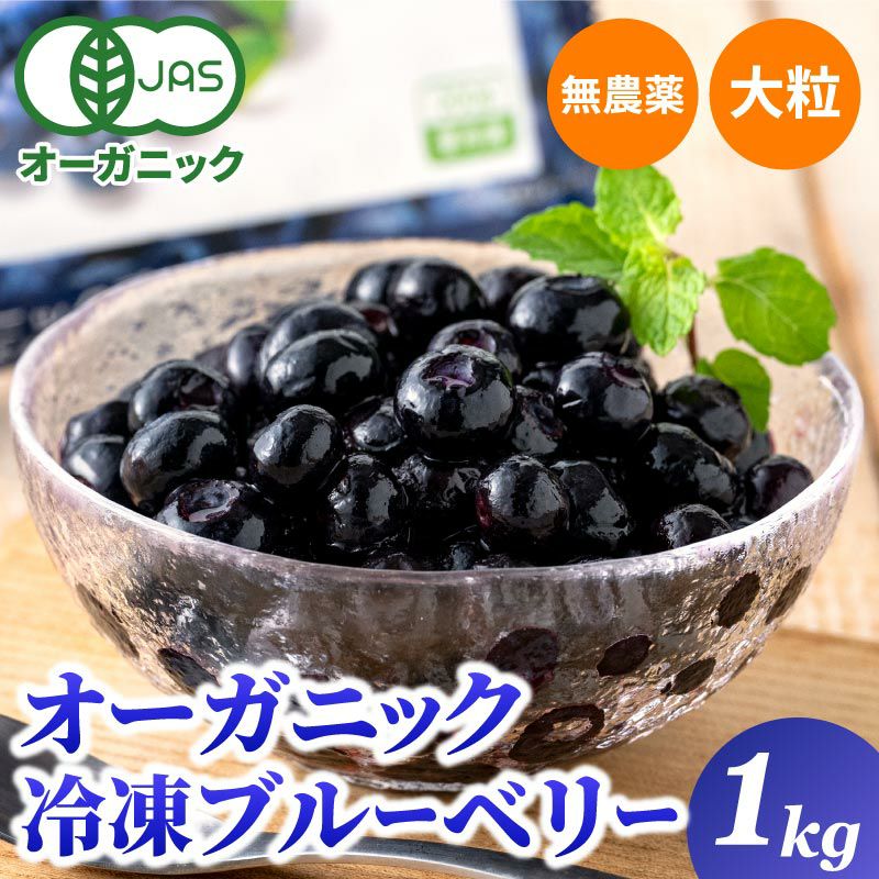 無農薬 冷凍オーガニックブルーベリー1kg（200g×5パック） 有機JAS