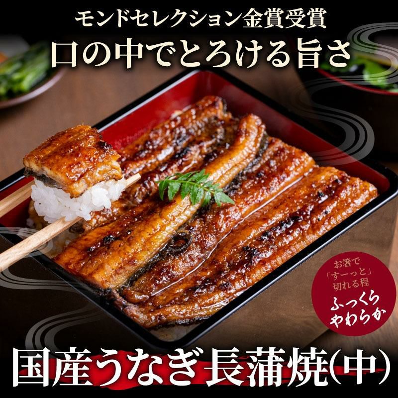うなぎ紅白4尾セット【国産うなぎ長蒲焼(中)＆白焼き 各2尾】｜うなぎ