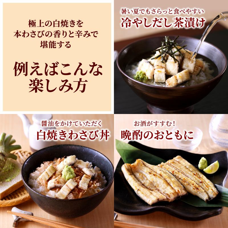 国産うなぎ白焼き1尾＆本わさび1本セット ｜ 極上グルメのお取り寄せ
